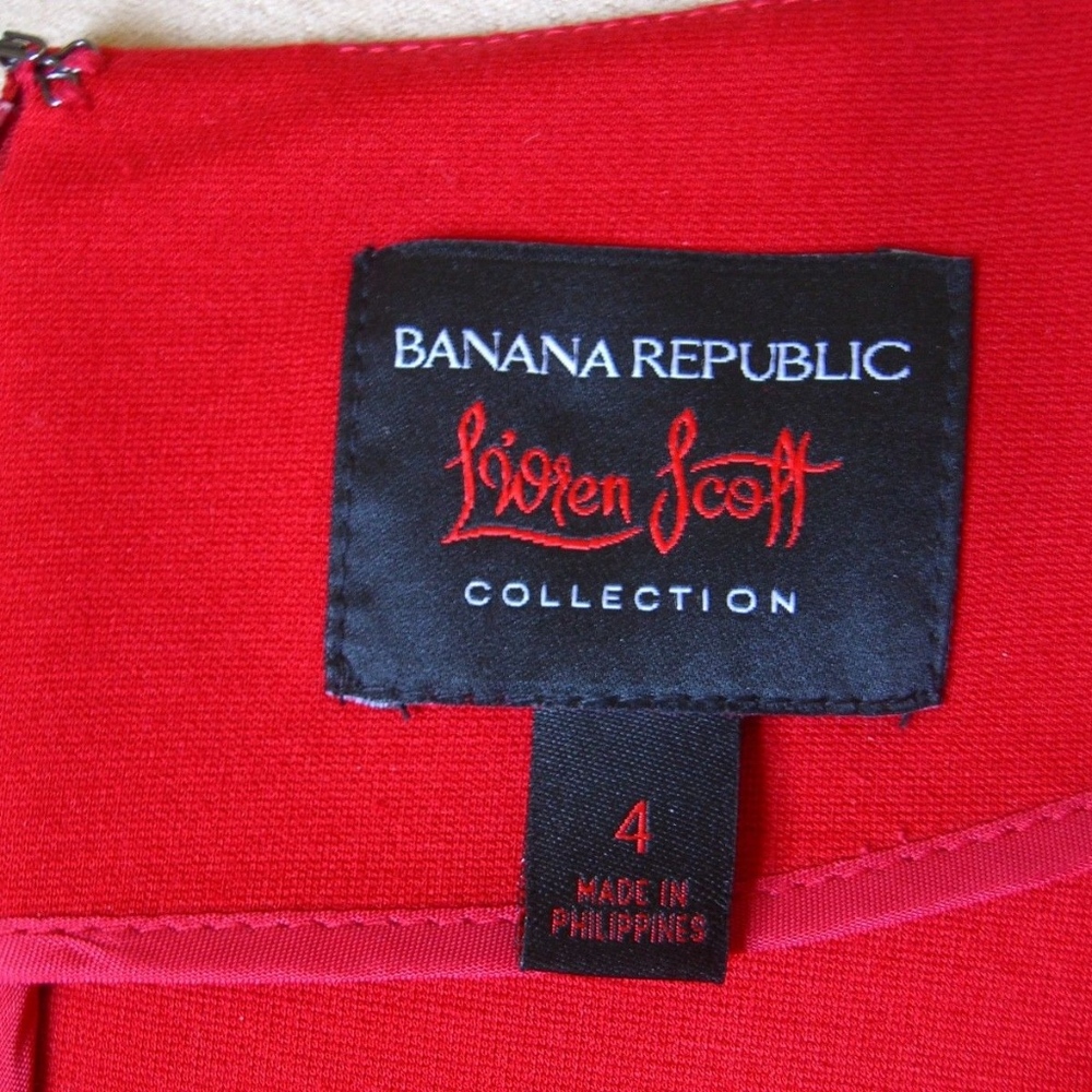 BANANA REPUBLIC L'WREN SCOTT RED SWEETHEART DRESS 4 - Picture 4 of 8